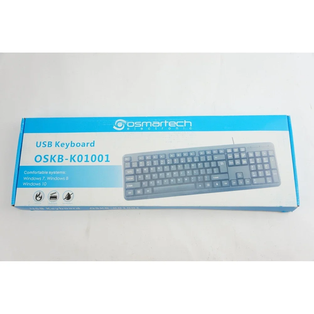 Osmartech OSKB-K01001 USB Keyboard Windows PC Black 104 Key‎ Wired New